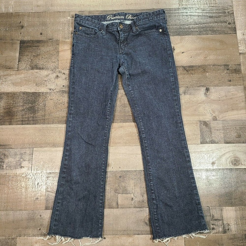 Gap Bootcut Jeans Womens 8R Low Rise Premium Zip Closure Dark Wash Blue Denim